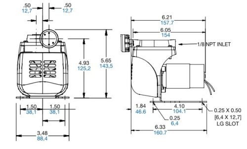 Product Dimensions (inches, mm)